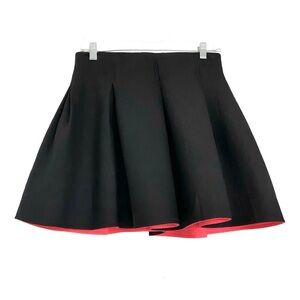 DE PHILO High Waisted Mini Neoprene Scuba Skater Skirt